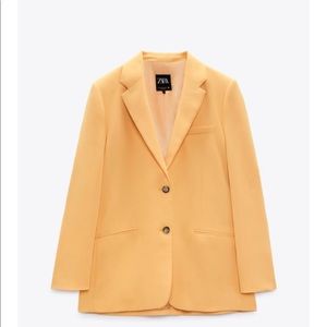 Zara NWT orange straight cut blazer